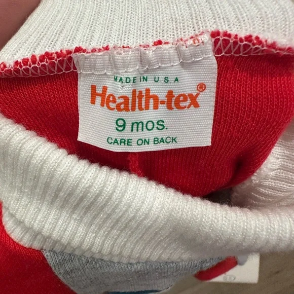 Vintage Healthtex Red and Gray Kids Footie with Koala 90s 9month turtleneck boy - Picture 2 of 6